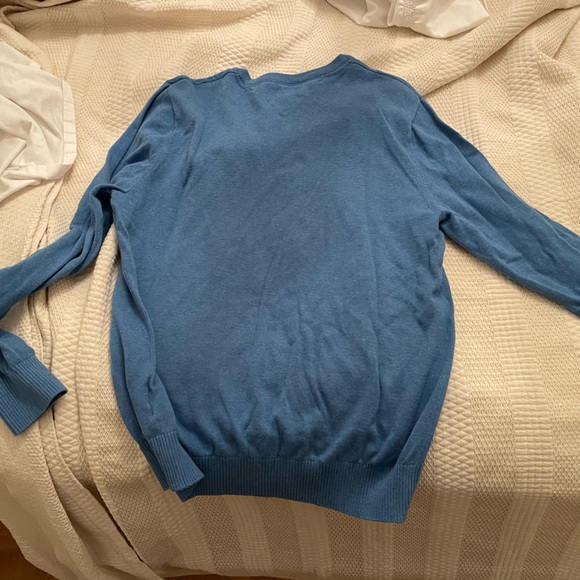 Tommy Hilfiger V neck men’s sweater in blue - Picture 3 of 3